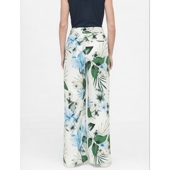 Banana Republic Womens High Rise Wide Leg‎ Floral Pants Sz 8 Tropical Vacation - Picture 16 of 16